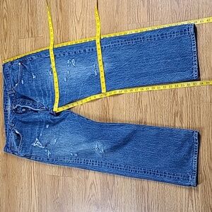 501 LEVIS 38x28 MENS VITAGE DISTRESSED DISTROYED DENIM BUTTON FLY JEANS